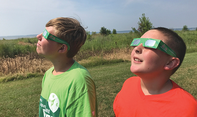 Don’t look at the sun without special eclipse viewing glasses.  PROVIDED BY VIRGINIA STATE PARKS