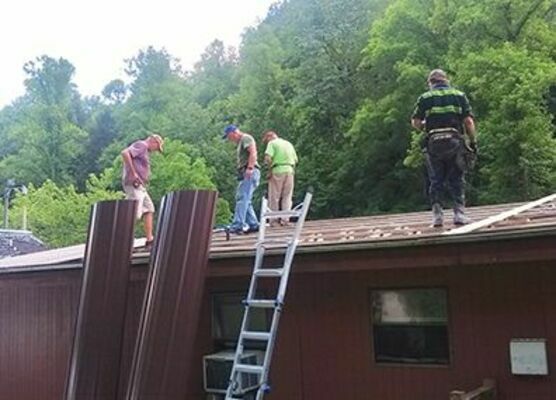 Roofing job site in Appalachia.