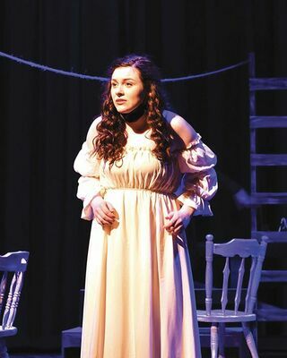 Hadassah White performs as Miranda, utilizing her vocal talents to sing some of her lines and to provide background vocals in different parts of the show.