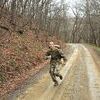 M.Sgt. David Tirko won the event by running almost the entire way.  ROTC PHOTO