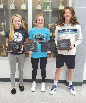 Central’s Jillian Sturgill, Emmah McAmis and Cam Orr. (not pictured: Ethan Collins) PHOTO BY KELLEY PEARSON